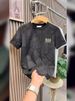 Summer Three-dimensional Letter Men 2025 New Round Neck Slim Fit Minimalist Half Base Shirt For Youth Versatile Short_viptrois.com
