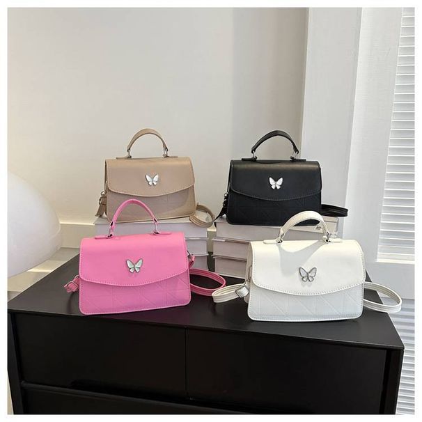 French Luxury Gentle Style Handbag Butterfly Decorative Style Small Bag Women's 2024 Summer New Western Style One Shoulder Crossbody Bag_viptrois.com