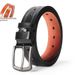 Men's Pin Buckle Belt Flat Full Punching No Need To Punch PU Surface Microfiber Bottom Alloy Buckle Leather Belt_viptrois.com