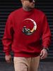 Men's Loose, Casual, Fashionable Astronaut Moon Pattern Printed Round Neck Long Sleeved Sweatshirt For Autumn And Winter_viptrois.com