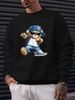 Men's Loose Casual Fashionable Cool Bear Pattern Printed Round Neck Long Sleeved Sweatshirt For Autumn And Winter_viptrois.com
