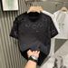 Luxury Men's Short Sleeve T-Shirt, Star Embroidered & Crystal Studded, High-End Streetwear, Unique Boutique Style, Slim Fit Premium Cotton Tee_viptrois.com