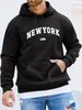 Men's Autumn And Winter Casual Fashionable Loose Hooded Sweatshirt NEW YORK USA Letter Printed Warm Long Sleeved Pullover_viptrois.com