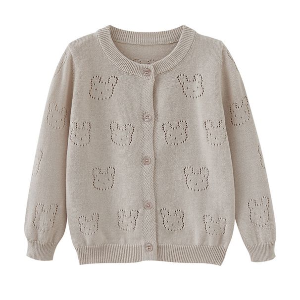 Mother & Kids Soft Cotton Knit Cardigan For Baby Girls & Boys – Lightweight Spring/Autumn Long Sleeve Open Front Sweater (Green/Khaki/White, S-XXL)_viptrois.com