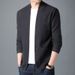 "Men's Solid Color Knit Cardigan – Lightweight Spring & Fall Jacket (Casual Slim-Fit Open Front, Versatile Layering Essential)"_viptrois.com