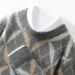 Nordmann Round Neck Wool Sweater Men Fashion Block Thickened Knitwear Loose Casual Cashmere Base Shirt Contrast Color Top_viptrois.com