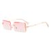 Square Frameless Sunglasses For Women – Trendy Gradient Metal Glasses Fashion Trends_viptrois.com
