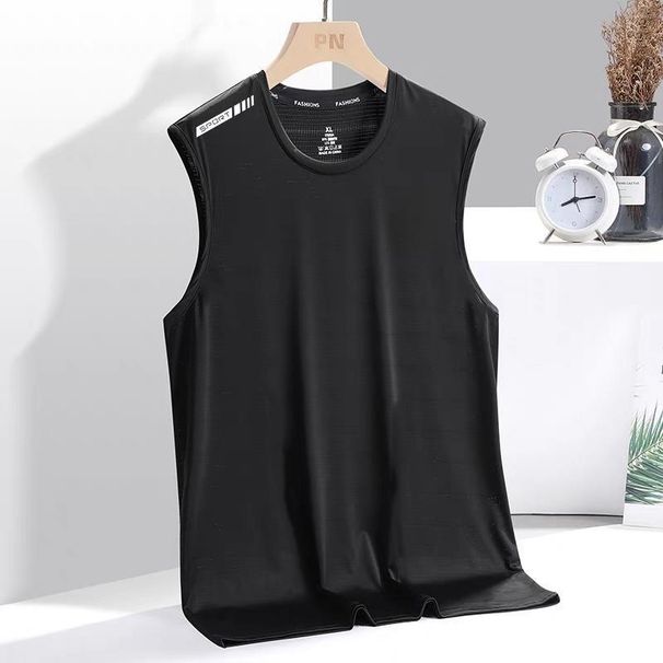 Pulse Ice Silk Vest Men Summer Quick-Dry Cut-Sleeve Mesh Sleeveless T-Shirt Plus Size Men's Loose Top Sports Tank Sleeve_viptrois.com