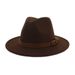 British style brown tassel jazz hat retro Panama hat wool felt hat classic hat_viptrois.com