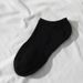 White Women's Boat Socks, Black Men's Mid Tube Solid Color Cotton Socks, Versatile Basketball Sports Shallow Mouth Design Socks_viptrois.com