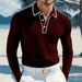 Premium Men's Long Sleeve Polo Shirt - Breathable & Stretchable Fabric, Comfort Fit, Multiple Colors For Casual & Sporty Style_viptrois.com