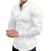 Men's Clothing Long Sleeved Shirt Printing Business Casual Non Iron Solid Color Lapel Shirt_viptrois.com