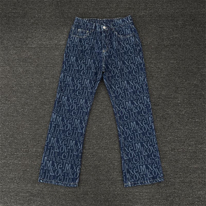 Men's Clothing Jeans 2025 Summer Men's Cross Border Handsome Street Style Straight Leg Casual Flared Pants Trend_viptrois.com