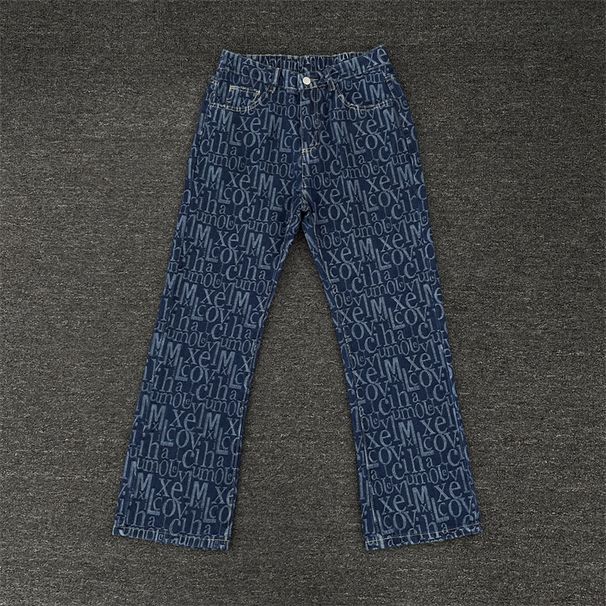Men's Clothing Jeans 2025 Summer Men's Cross Border Handsome Street Style Straight Leg Casual Flared Pants Trend_viptrois.com