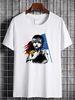 Vintage 90s Les Miserables Girl Art Print T Shirt Size Medium Gray Made In USA Casual Stretched Designer Clothes Summer Top For Everyday Wear_viptrois.com