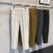 Men's Clothing Men's Style Casual Trousers Slim Fit Woolen Loose Straight Leg Pants Autumn Winter Trendy 9/10 Length_viptrois.com