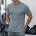 Men's Clothing Short Sleeved Waffle Ice Silk Cool Business Slim T-Shirt_viptrois.com