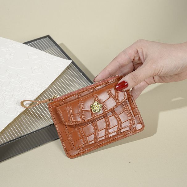 Wallet Card Cases Women's Ultra Thin Card Holder Sunflower Coin Purse Card Holder Candy Color Portable Travel Multi Card Holder_viptrois.com