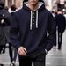 Men’s Heavyweight Hoodie – 280g Cotton-Blend, Relaxed Fit, Streetwear Style (Black/Navy/Brown/Light Gray, S-XXL)_viptrois.com