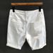 Men's Clothing Street Fashion White Ripped Denim Shorts Men's Casual Summer_viptrois.com