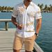 Men's Summer Casual Shirt Set Loose Fit Short Sleeve Style_viptrois.com