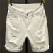 Men's Clothing Denim Shorts Thin White Ripped Mid Length Pants Five Point Jeans_viptrois.com
