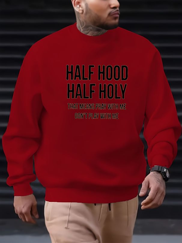 Men's Loose Casual Fashionable Letter Printed Round Neck Long Sleeved Sweatshirt Suitable For Autumn And Winter Wear_viptrois.com