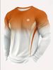 Independent Website Cross-border European American Geometric Pattern Long-sleeve Men's T-shirt, Round Neck Pullover,_viptrois.com
