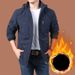 Men's Clothing Plus Velvet Trendy Casual Outdoor Winter Fleece-Lined Hooded Jacket For Outdoor Sports - Windproof & Water-Resistant Casual Coat_viptrois.com