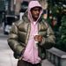 Men's Clothing New Padded Hooded Jacket With Pony Print - Thickened Polyester Winter Coat For Urban Streetwear, Slim Fit Zip-Up Windbreaker_viptrois.com