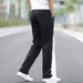 Pure Cotton Casual Pants For Men, Spring And Autumn 2025 New Style Loose Straight-leg Pants, Winter Fleece Business Men's Large-sized Pants_viptrois.com