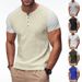 Men's Quick Drying Breathable Waffle Henley Casual Sports T-Shirt Comfortable Lightweight Top for Active Lifestyle_viptrois.com