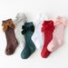 Children's Socks recommendation ins style velvet bow double needle draw baby baby princess stockings_viptrois.com