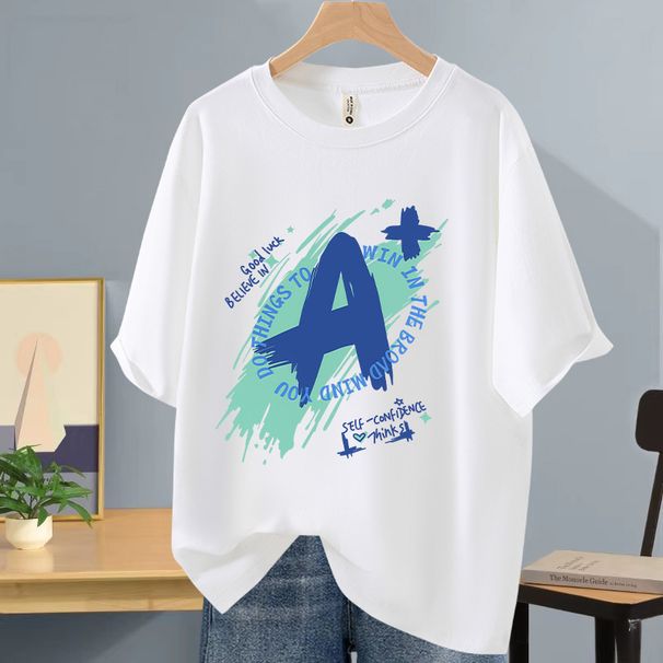 100% Cotton Short-sleeve Men's 2026 New Style Student Loose-fit Trendy Casual Summer Half-sleeve T-shirt_viptrois.com