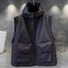 Men's Korean Style Hooded Vest Jacket – Lightweight Zipper Outerwear For Spring & Autumn_viptrois.com