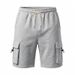 Summer Men's Casual Loose Fit Cargo Shorts With Multiple Pockets Style Heavyweight Knit Terry Sports Outdoor_viptrois.com