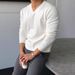 Solid color V-neck sweater for men in spring and autumn, trendy, cool, casual, versatile, loose knit, and knitted_viptrois.com