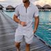Men's Quick-Dry Polo Shirt And Shorts Athletic Set Moisture-Wicking Breathable Golf Tennis Workout Casual Summer Sportswear_viptrois.com