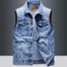 Men's Clothing Denim Vest Men's Slim Fit Ripped Vest Men's Clothing Trendy Sleeveless Waistcoat Vest Large Size Vest_viptrois.com