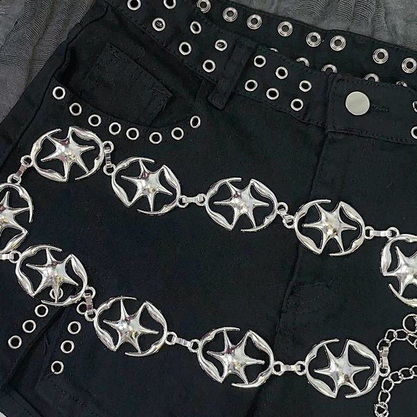 Unique Design Silver Metal Chain Women's Versatile Accessory Dress Pants Waist Slimming Fashion Belt_viptrois.com