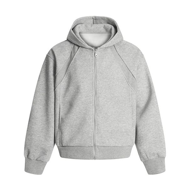 Vibe Trendy Brand Hooded Cardigan Sweatshirt Men's Split Deconstructed Patchwork Pocket Solid Color Versatile Loose_viptrois.com