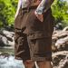 Men's Clothing Summer Work Shorts Men's Casual Pants With Multiple Pockets Loose Retro Five Point Pants_viptrois.com