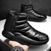 Men's Winter Snow Boots With Fleece Lining - Thick Sole Slip-On Casual Shoes For Teens & Adults - Waterproof High-Top Warm Boots_viptrois.com