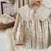 Mother & Kids Korean version lapel printed lace girl dress 2024 autumn new long sleeve sweet children's princess dress pure cotton_viptrois.com
