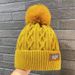 Winter Warme Mode Mützen Gestrickte Hüte Für Frauen Mädchen Faux Pelz Ball Wolle Skullies Caps Stickerei Kalt-Proof Fleece Gefüttert Hut_viptrois.com