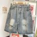 Men's Clothing Pants Fashion Washed Ripped Denim Shorts Thin Loose Retro Handsome Shorts_viptrois.com