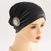 New noble retro Korean flannel diamond pearl sunflower headscarf hat church women's hat winter_viptrois.com