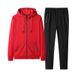 Men's Clothing Autumn hooded sweatshirt suit men's trendy solid color plus fat plus size fat man casual two piece suit fat man sportswear_viptrois.com