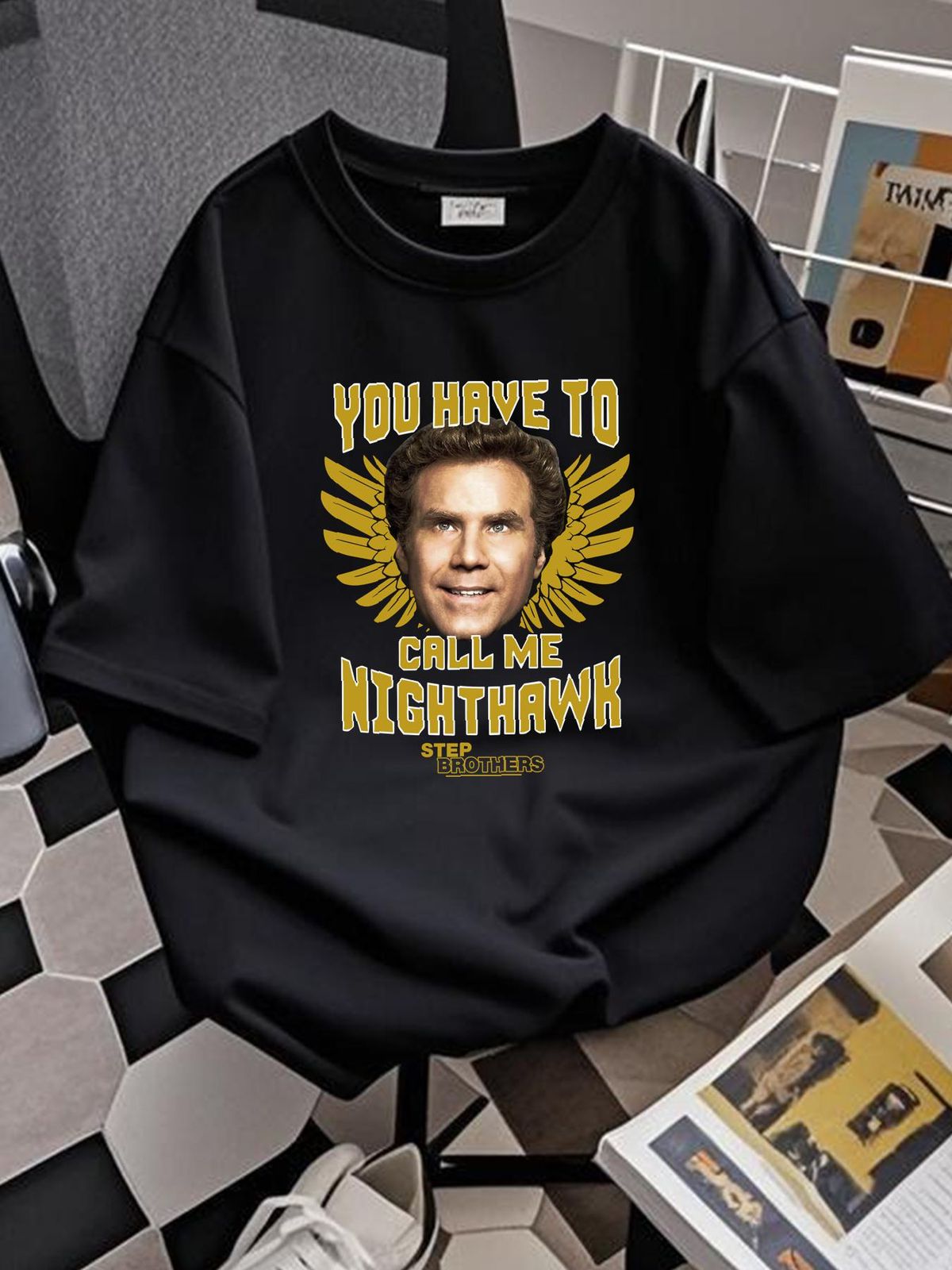 Step Brothers Movie You Have To Call Me Night Hawk Will Ferrell Men's T Shirt Top For Everyday Wear Graphic Breathable Casual Stretched Fashion_viptrois.com