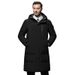 Men's Down Jacket Mid Length Thick White Duck Down Jacket Youth Hooded Down Windbreaker_viptrois.com